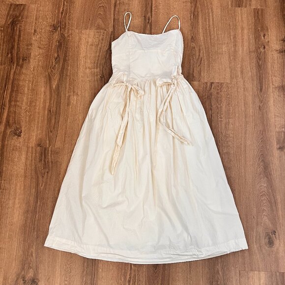 Sofie the Label Ivory Ballon Bow Cotton Midi Dress Sz M - Picture 6 of 14